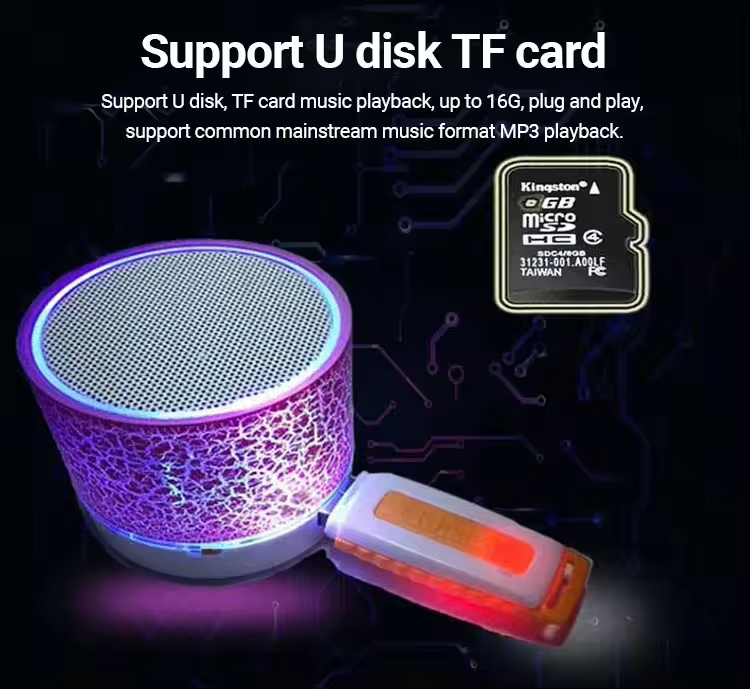 Protable A9 Wireless Bluetooth Speaker with Led Light