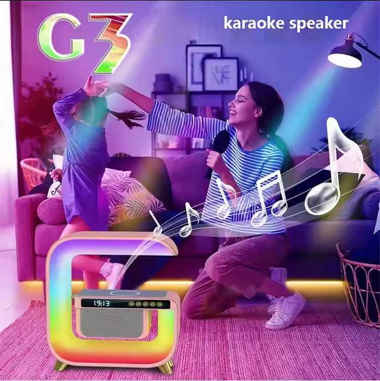 G3 Bluetooth Speaker with Night Light Alarm Clock Led Wireless Charger